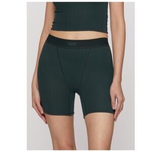 SKIMS green Cotton Rib Boxer Shorts size S